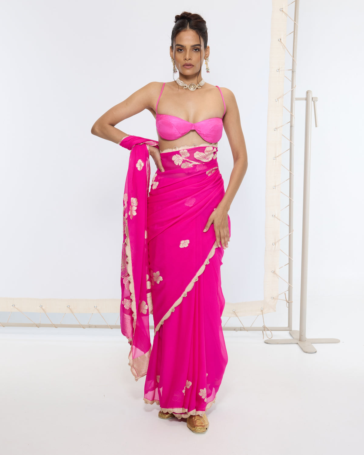 Handwoven Hot Pink Banarasi Sari