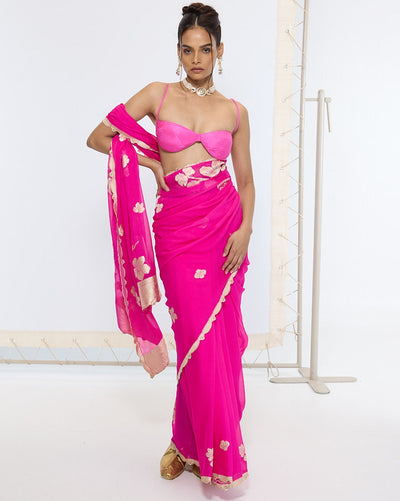 Handwoven Fuchsia Pink Sari