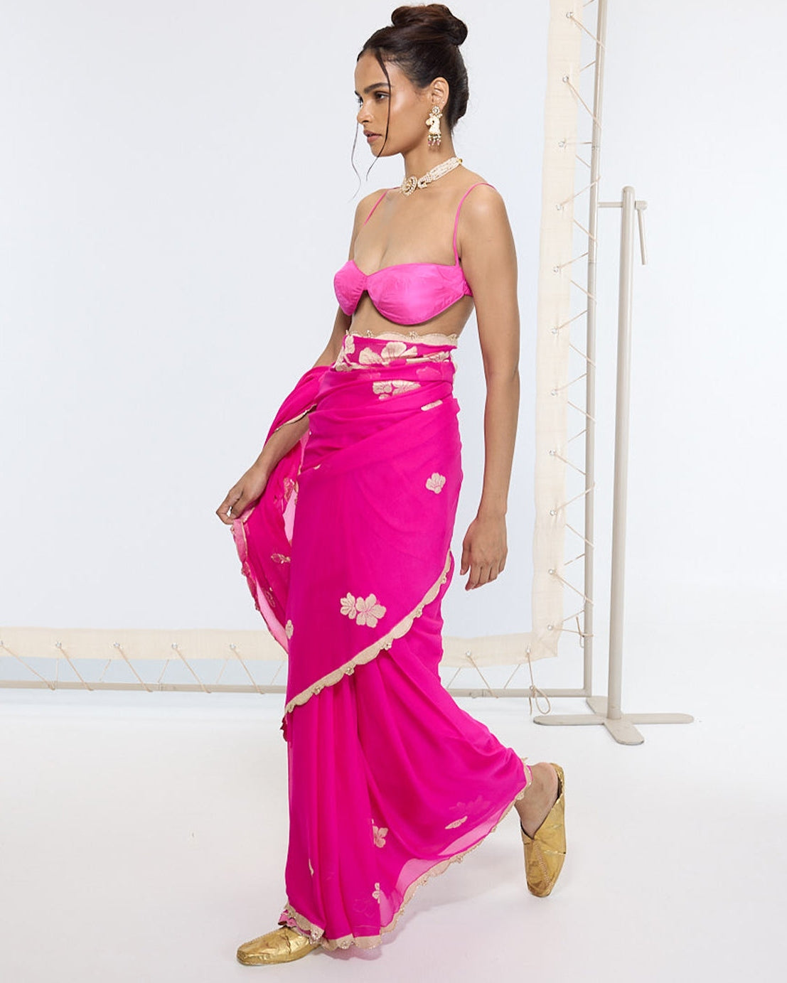 Handwoven Fuchsia Pink Sari