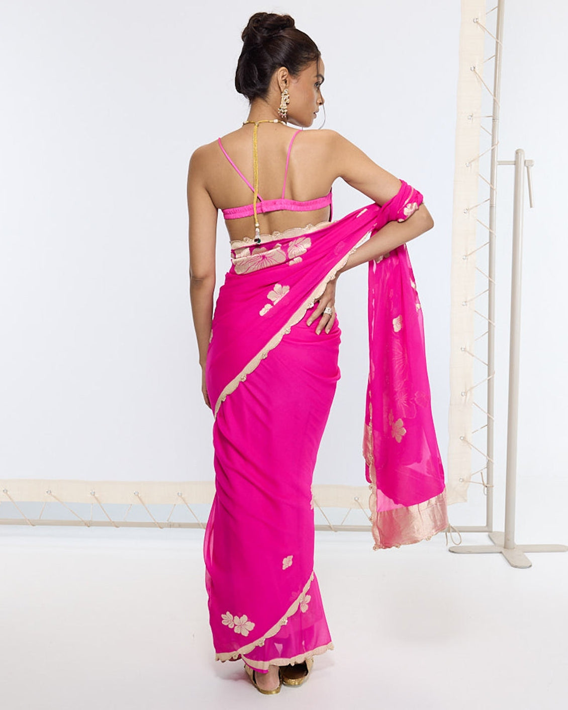 Handwoven Fuchsia Pink Sari