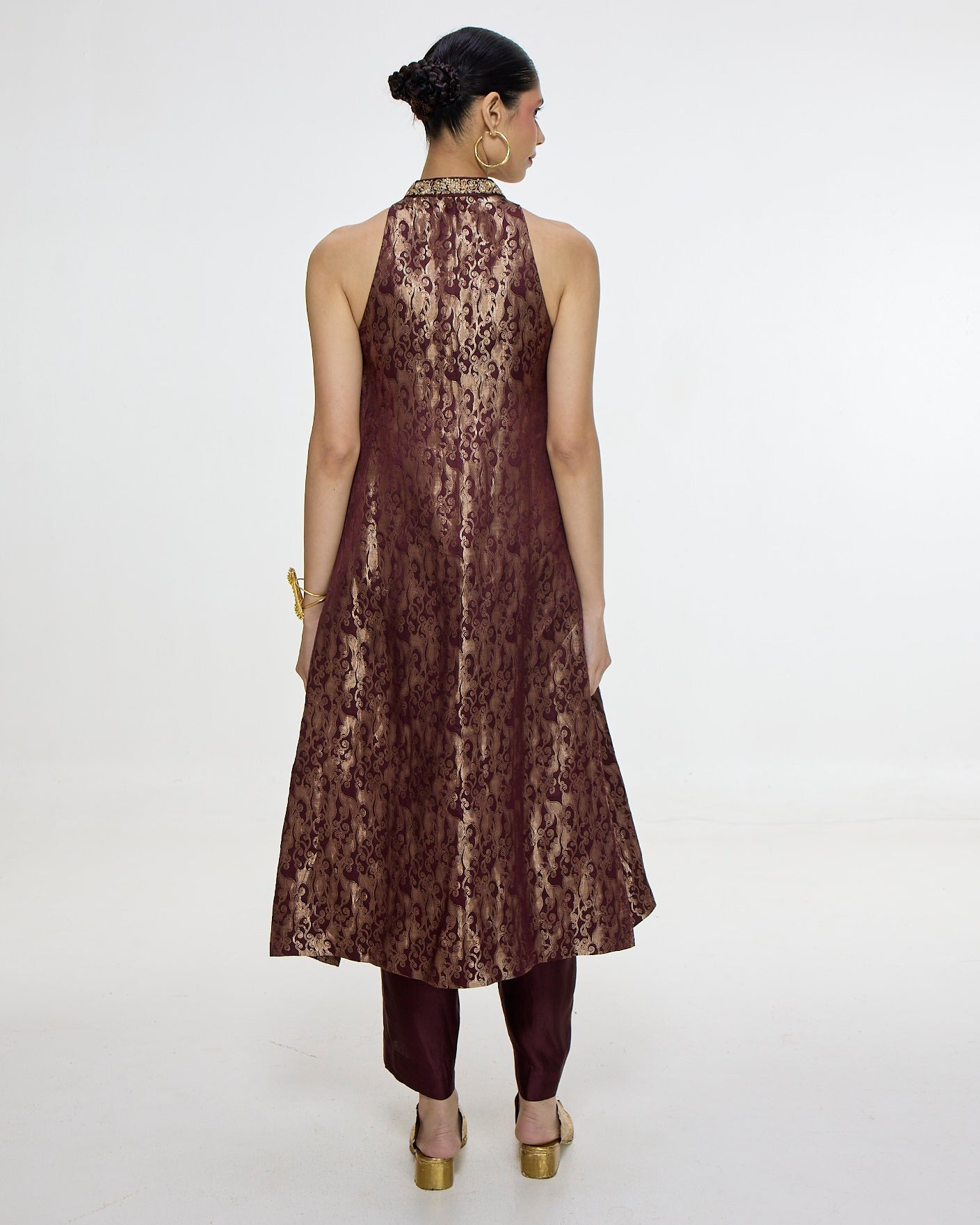 Handwoven Cherry Red Kurta Set