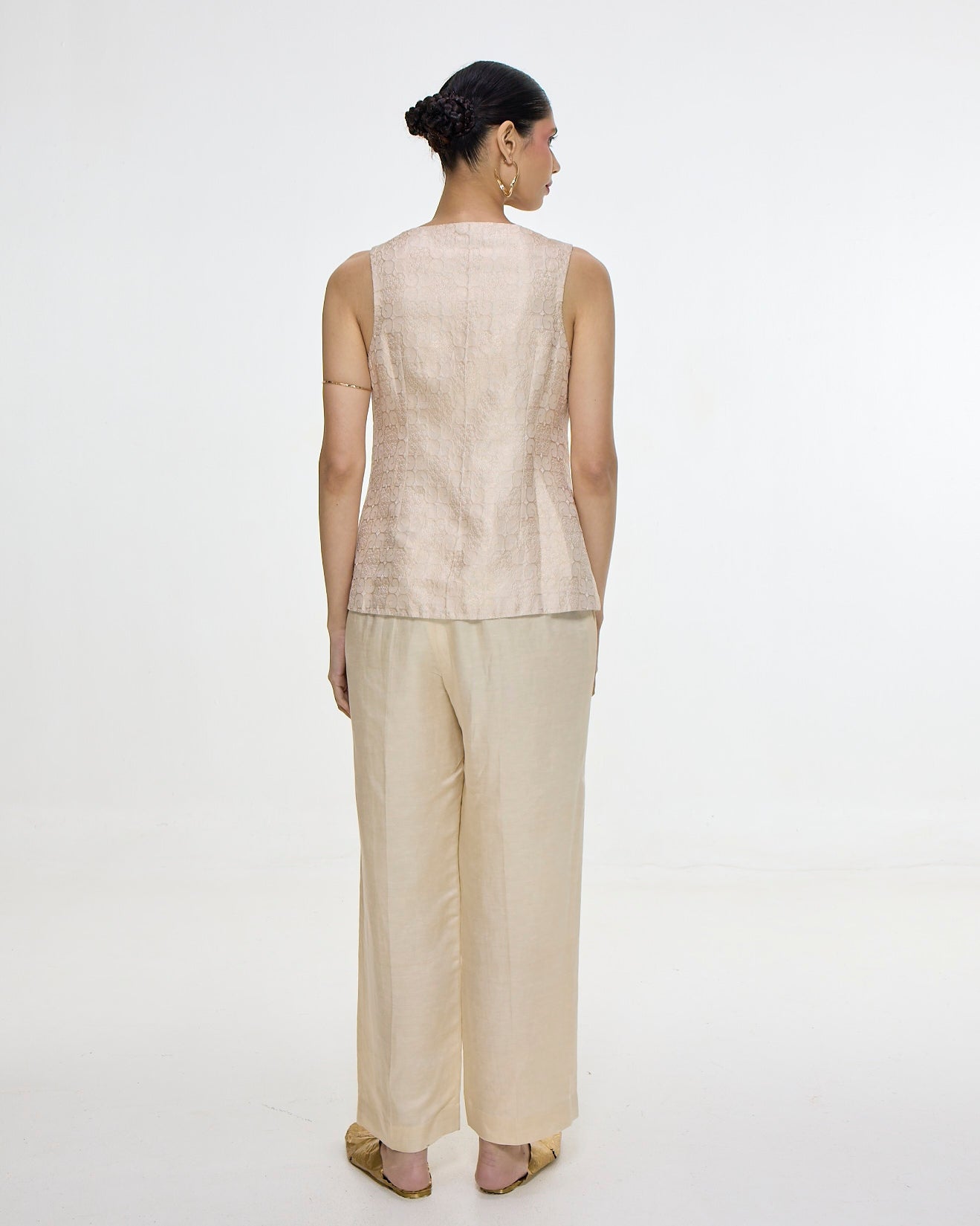 Handwoven Ivory Waistcoat Set