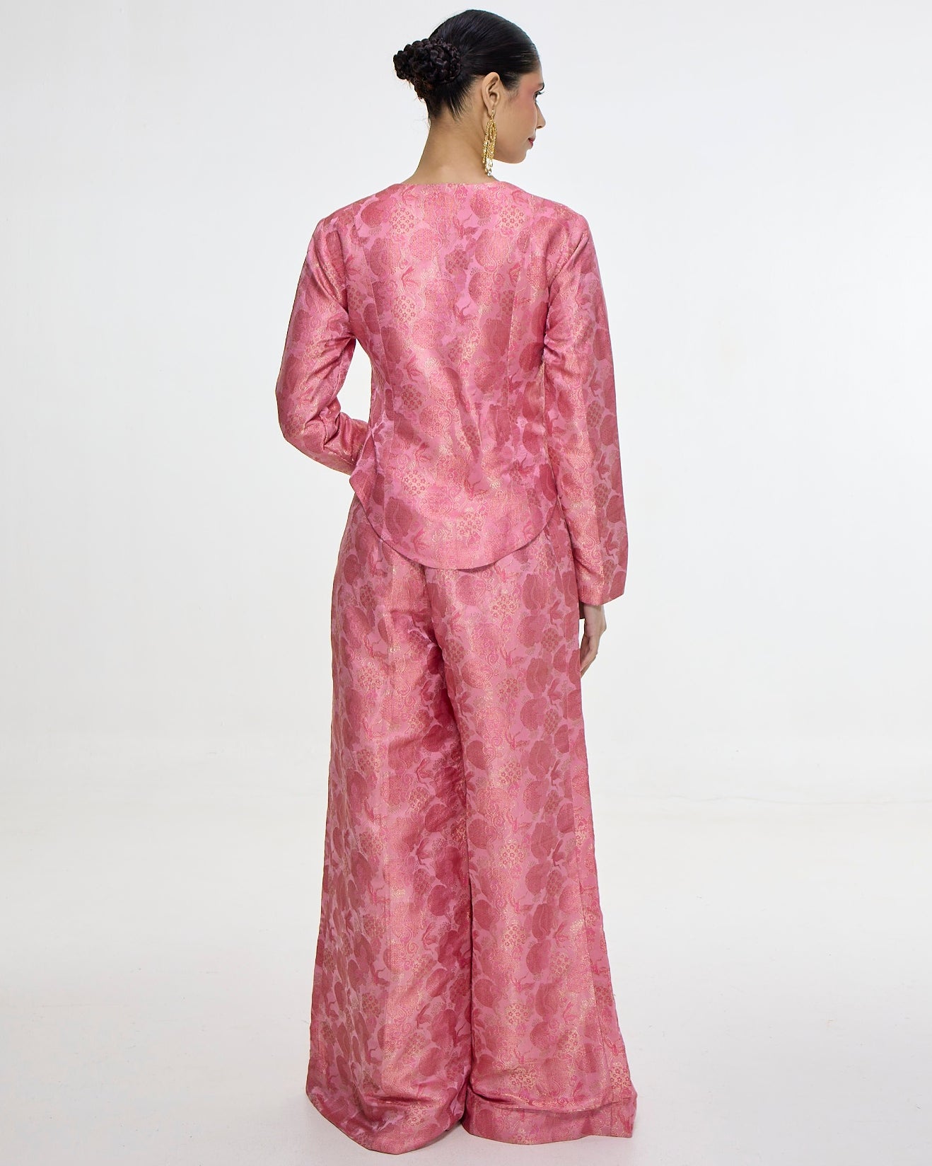 Handwoven Soft Pink Jacket Set