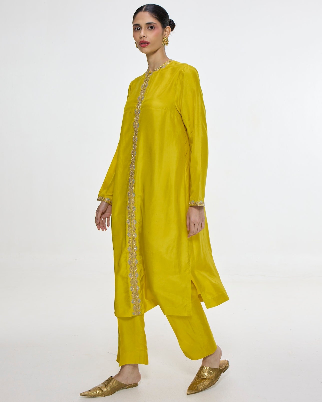 Handwoven Mustard Kurta Set