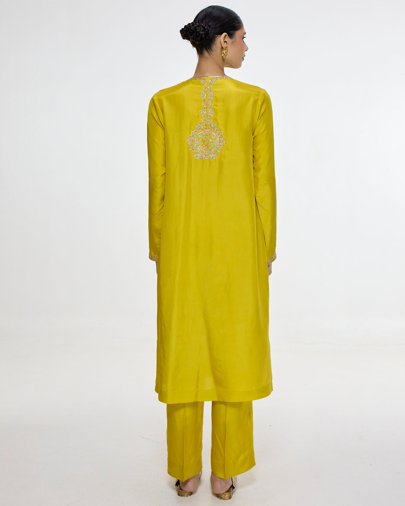 Handwoven Mustard Kurta Set