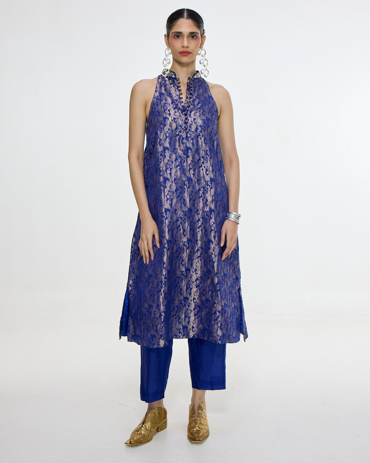 Handwoven Royal Blue Kurta Set