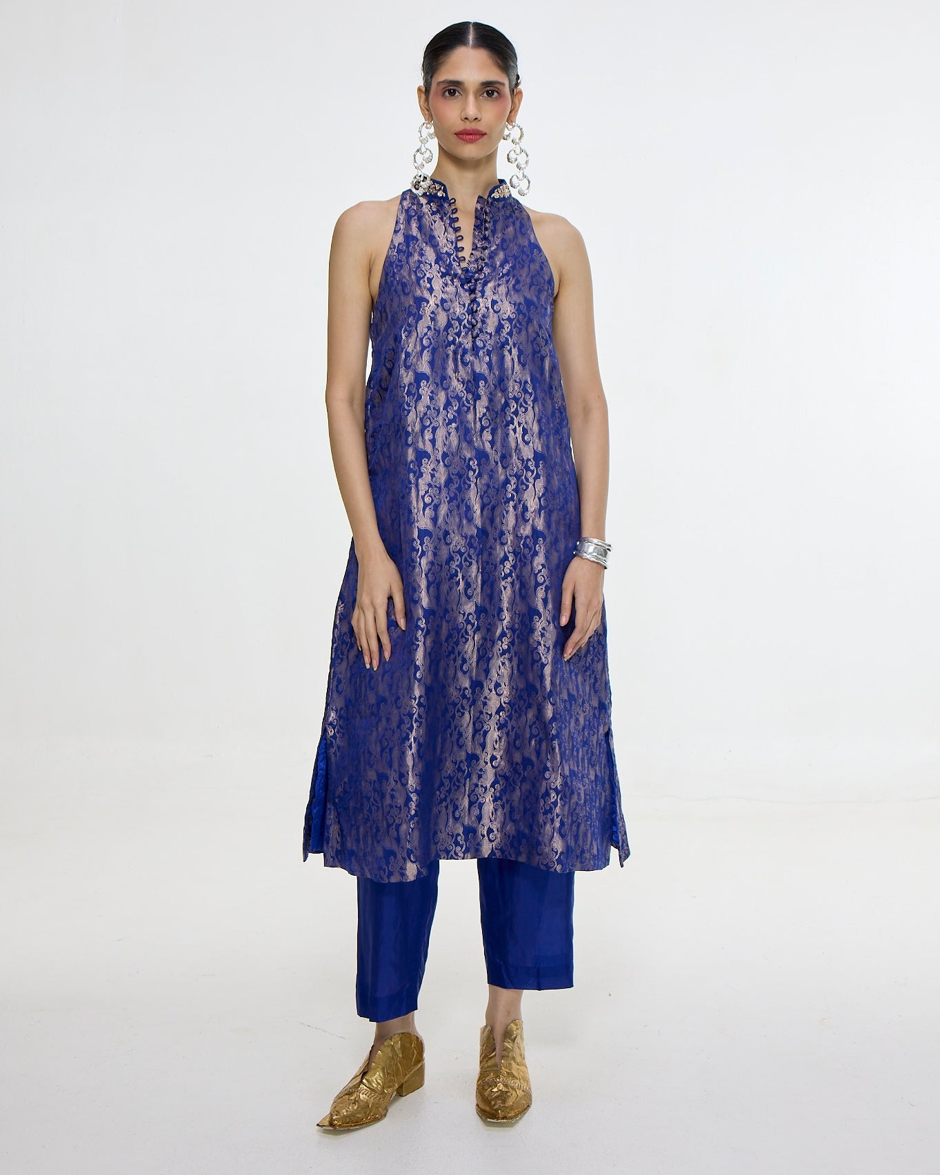 Handwoven Royal Blue Kurta Set