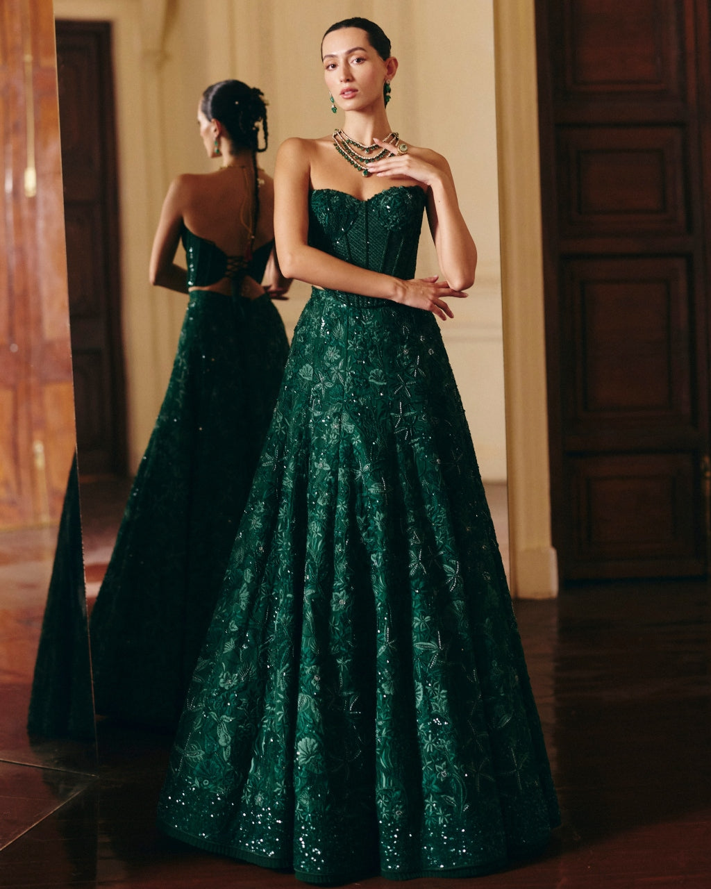 Green Emma Lehenga Set