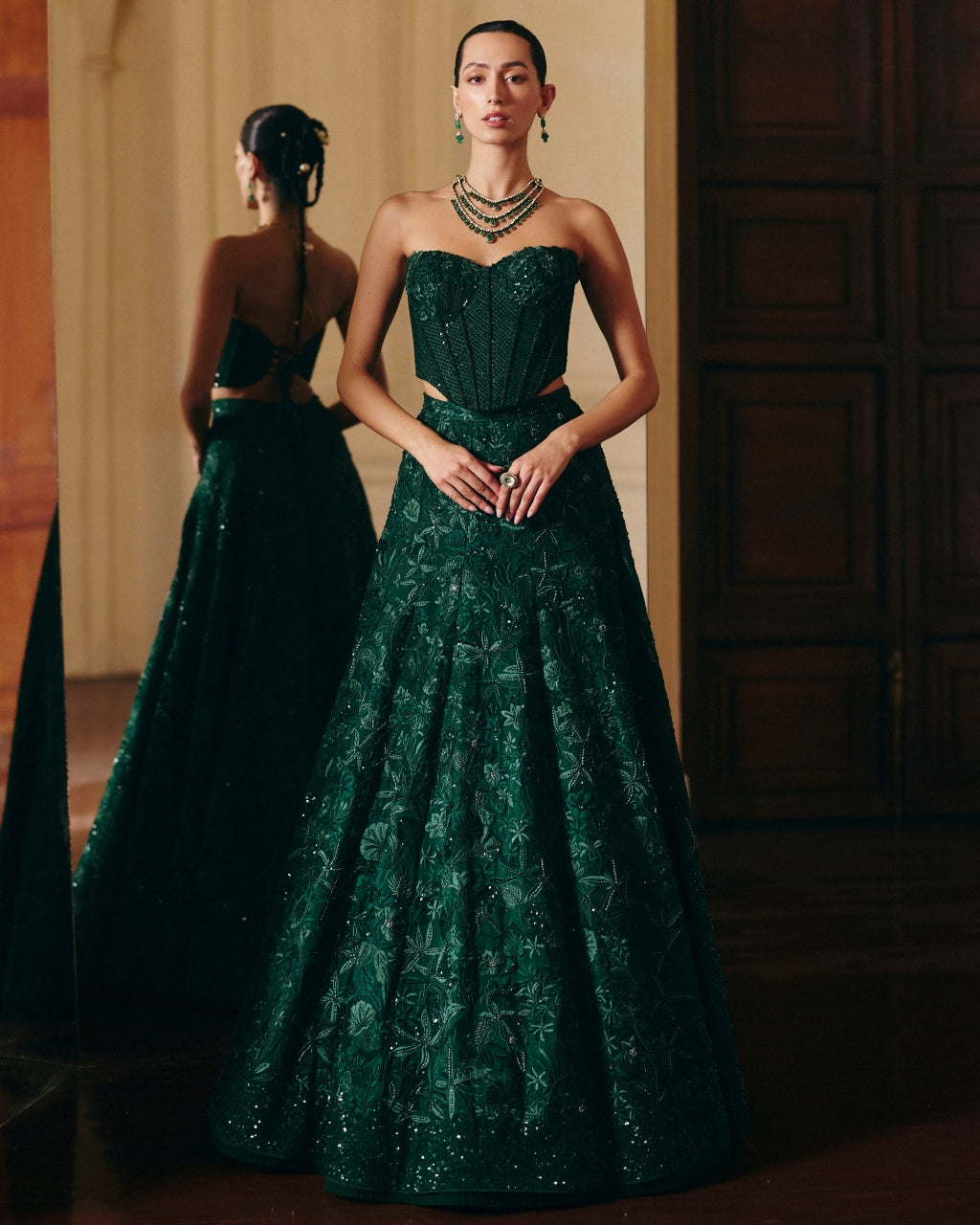 Green Emma Lehenga Set