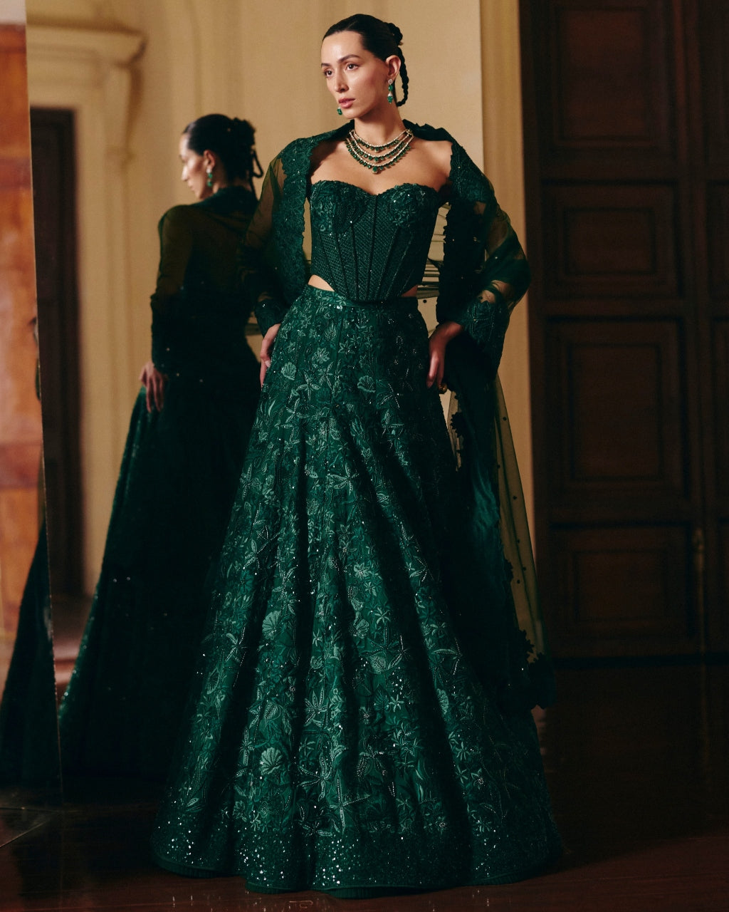 Green Emma Lehenga Set