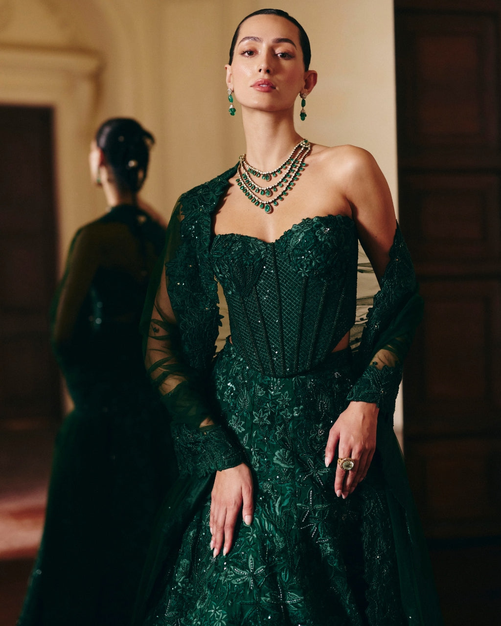 Green Emma Lehenga Set