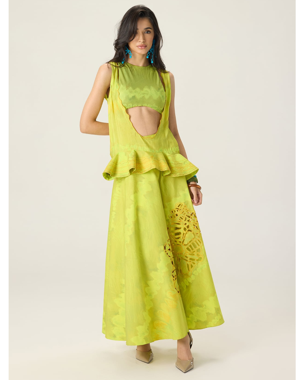 Lainey skirt with Jamie crop blouse and Sally peplum