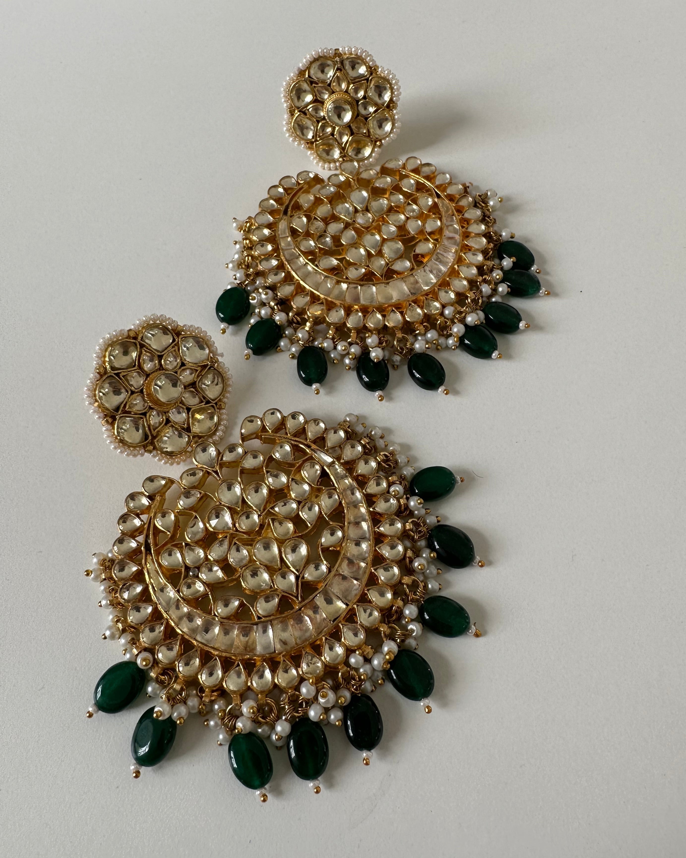 Ekta Green Earrings