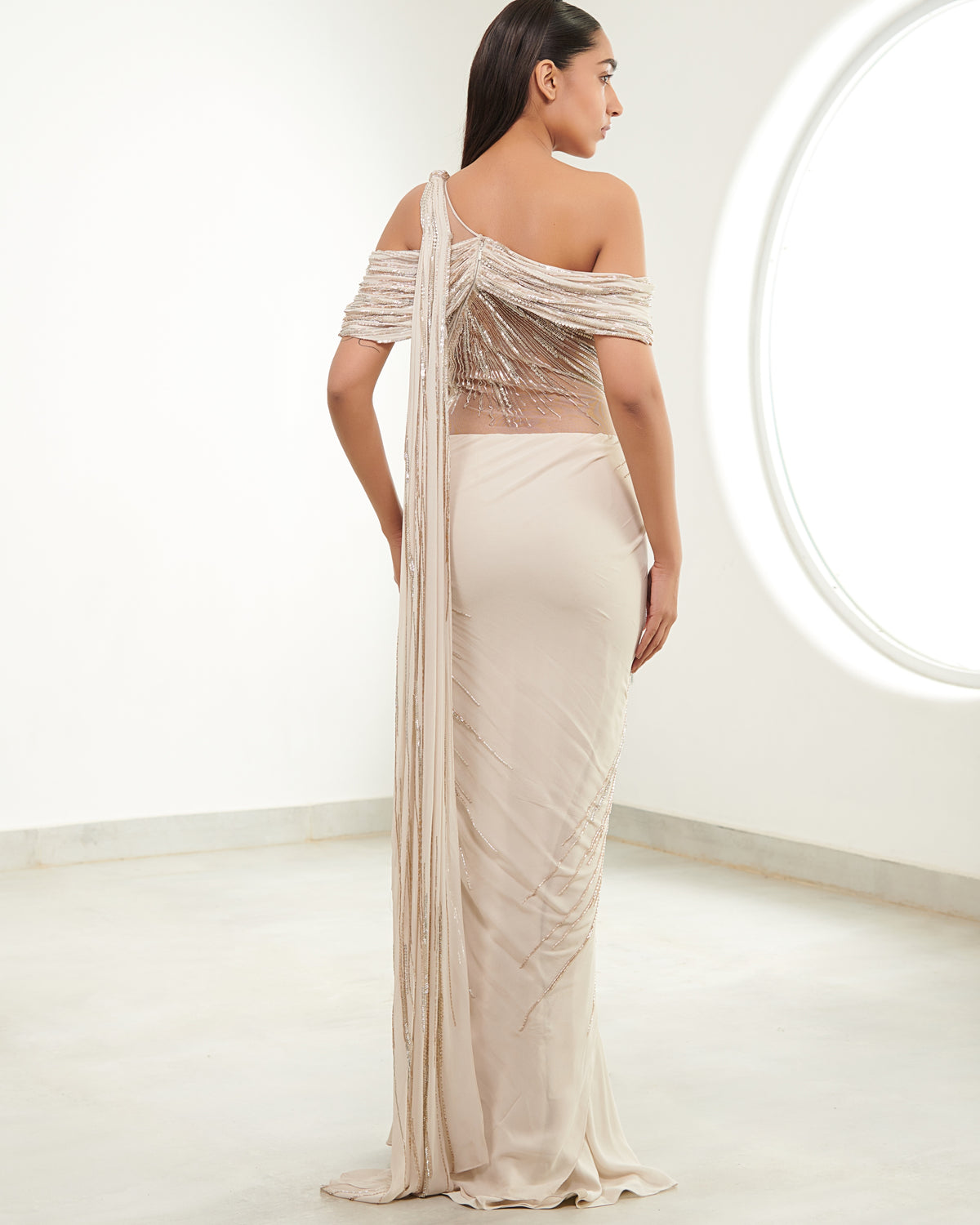 The Selene Drape Sari Gown