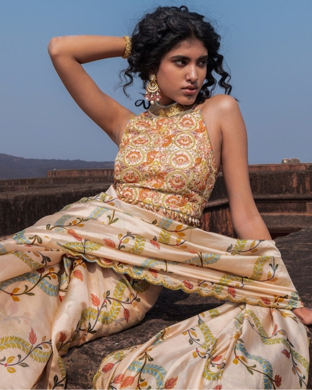 Classic Printed Sari Set