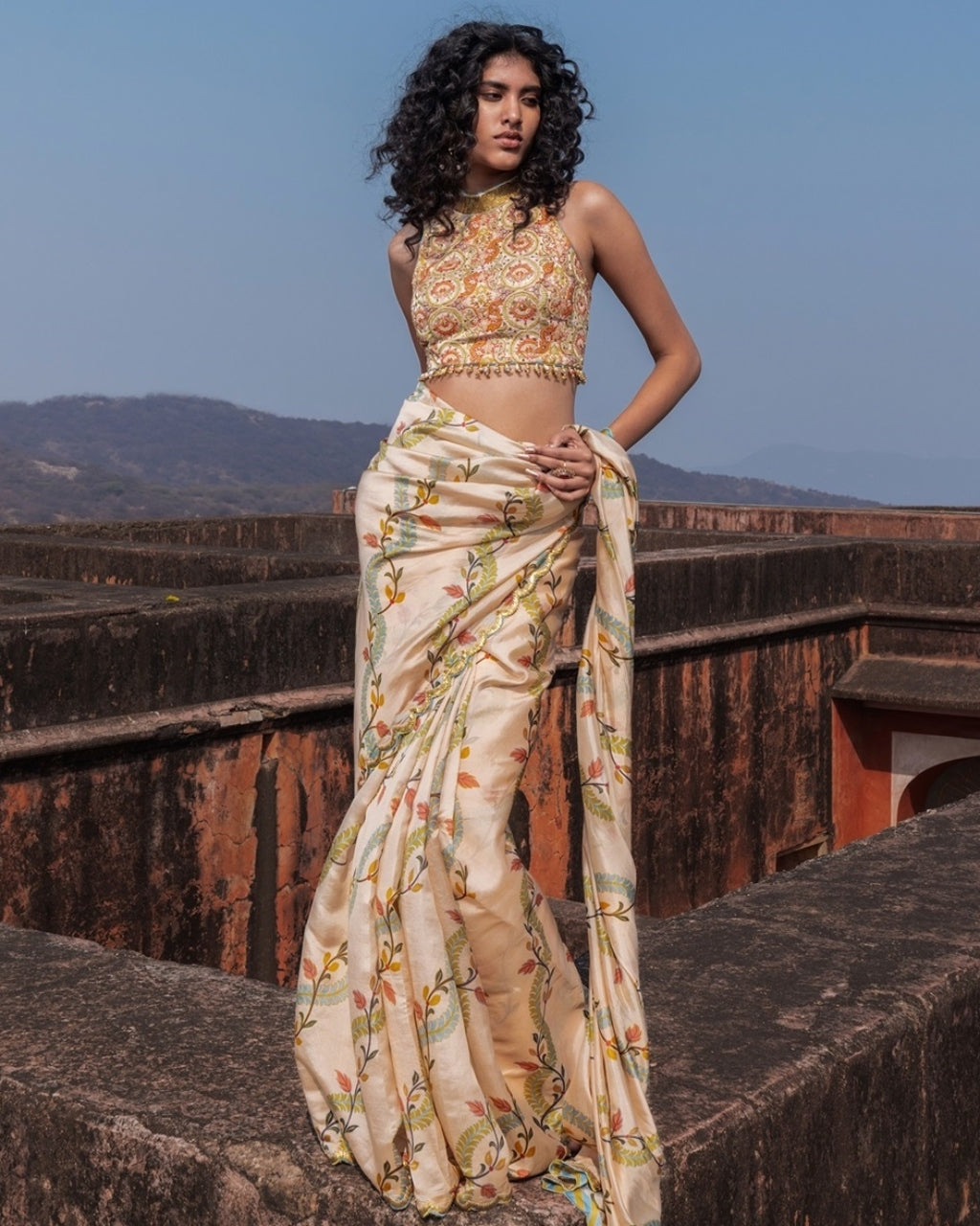 Classic Printed Sari Set