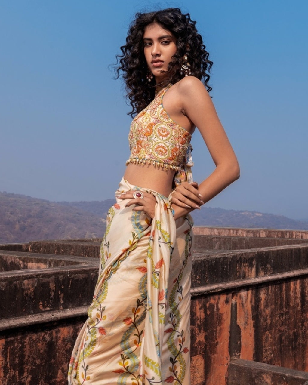 Classic Printed Sari Set