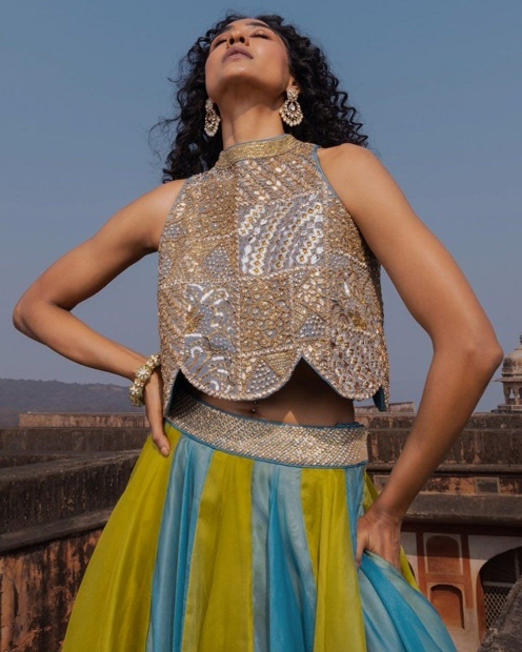 Artistic Scallop top and skirt