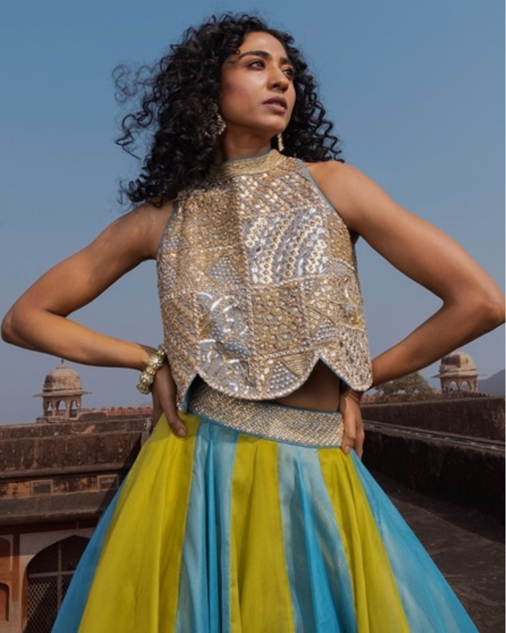 Artistic Scallop top and skirt