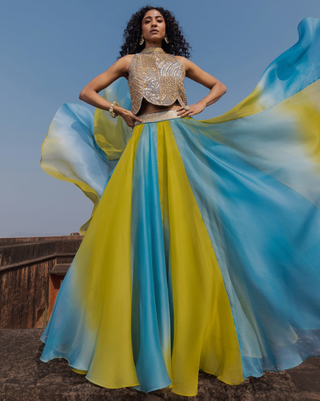 Artistic Scallop top and skirt