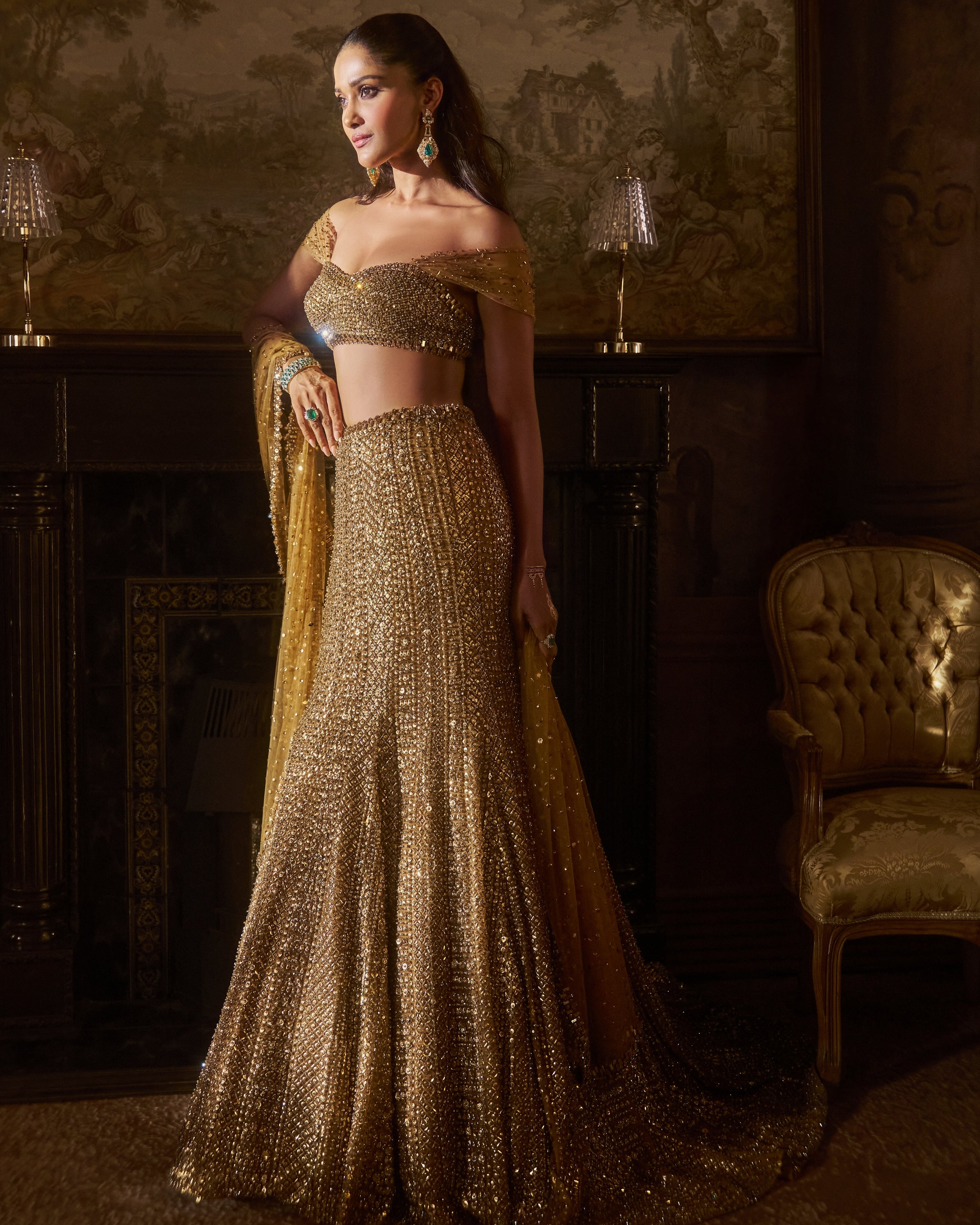 Antique Gold Trail Skirt Set