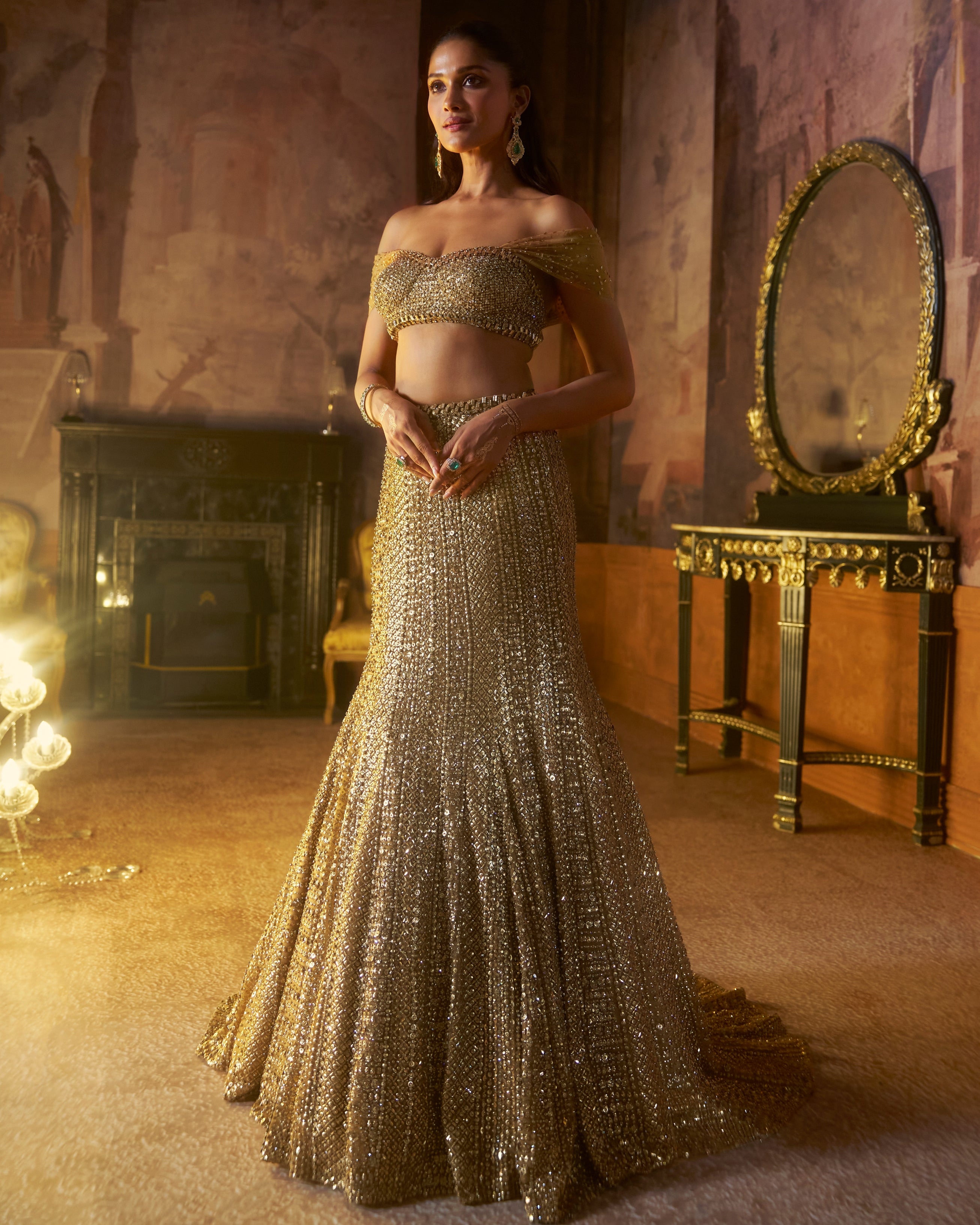 Antique Gold Trail Skirt Set