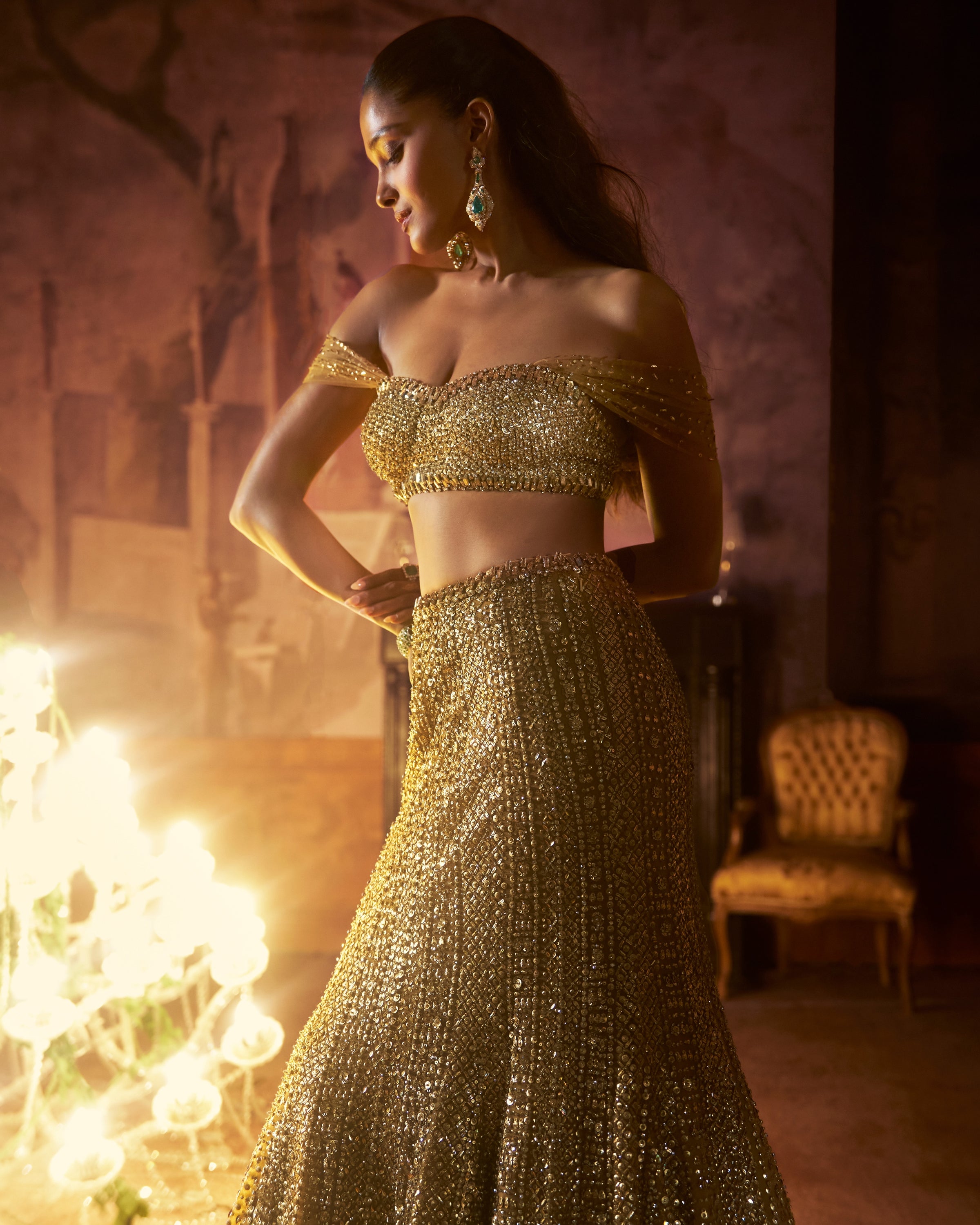 Antique Gold Trail Skirt Set