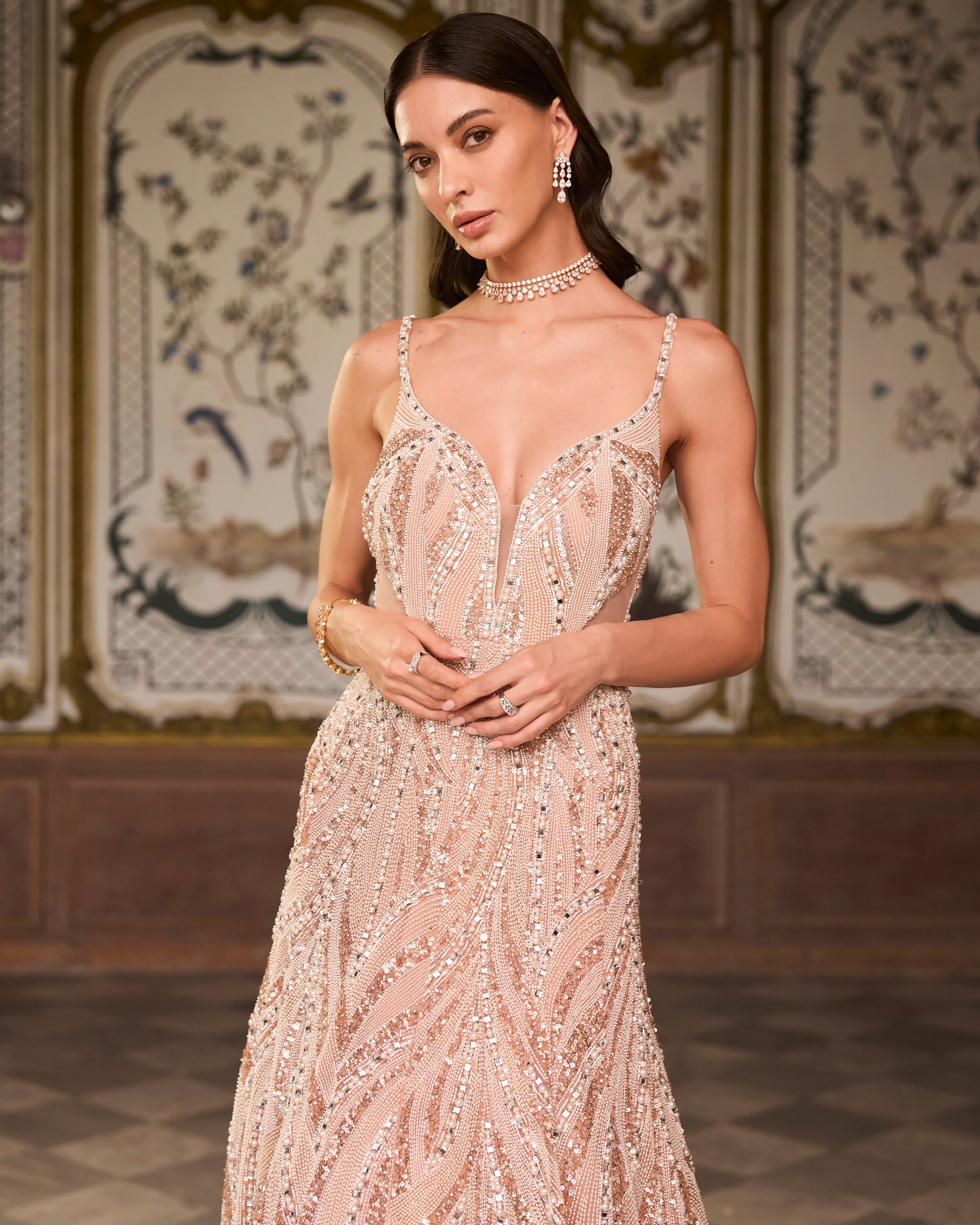 Rose Gold Pearl Gown