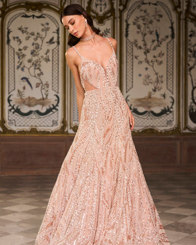 Rose Gold Pearl Gown