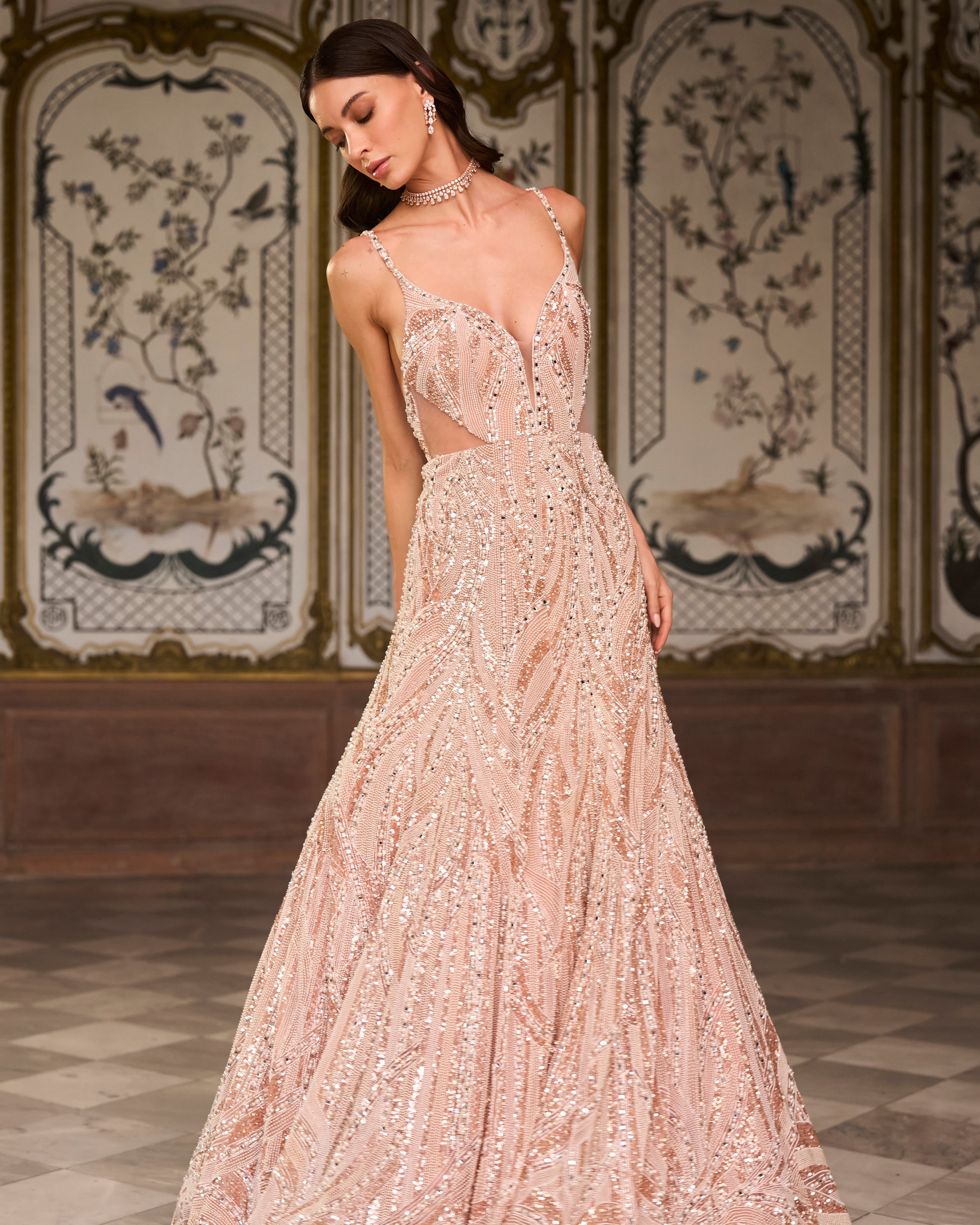 Rose Gold Pearl Gown