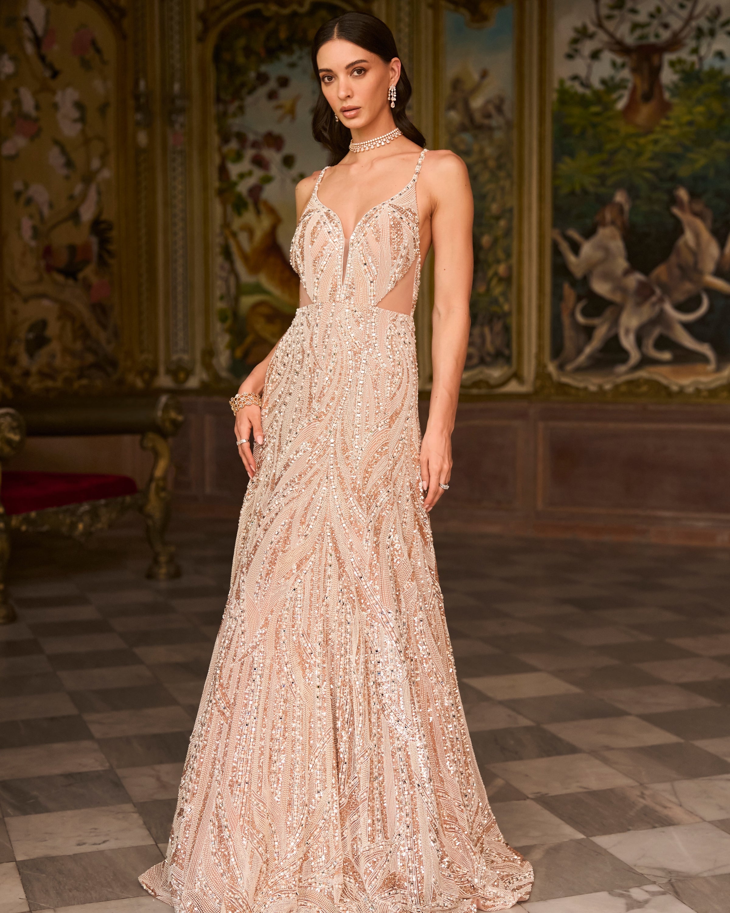 Rose Gold Pearl Gown