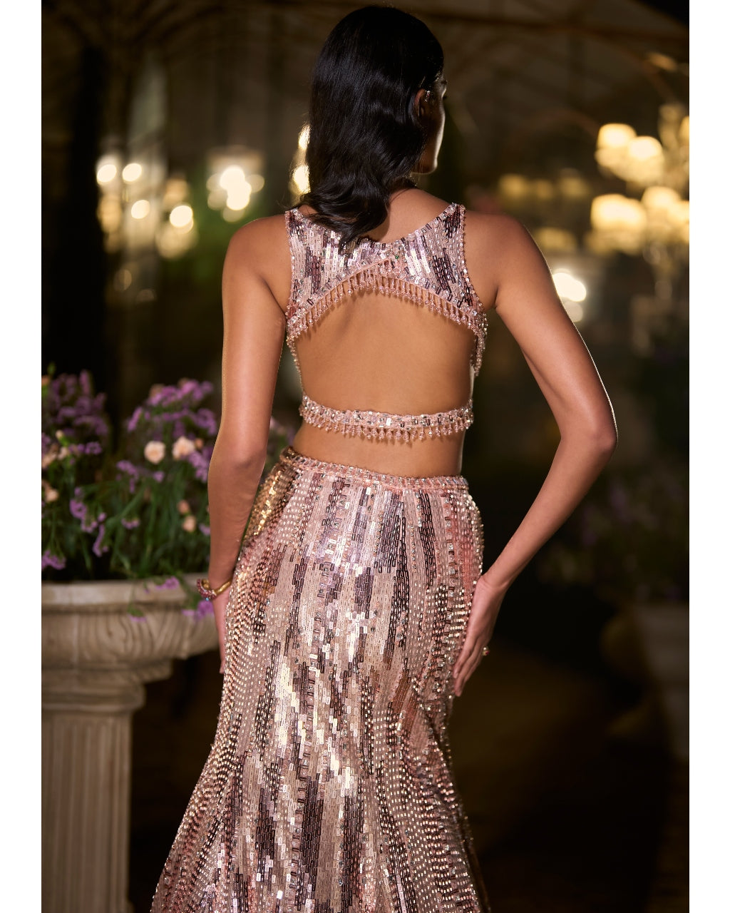 Rose Gold Fit & Flare Skirt Set