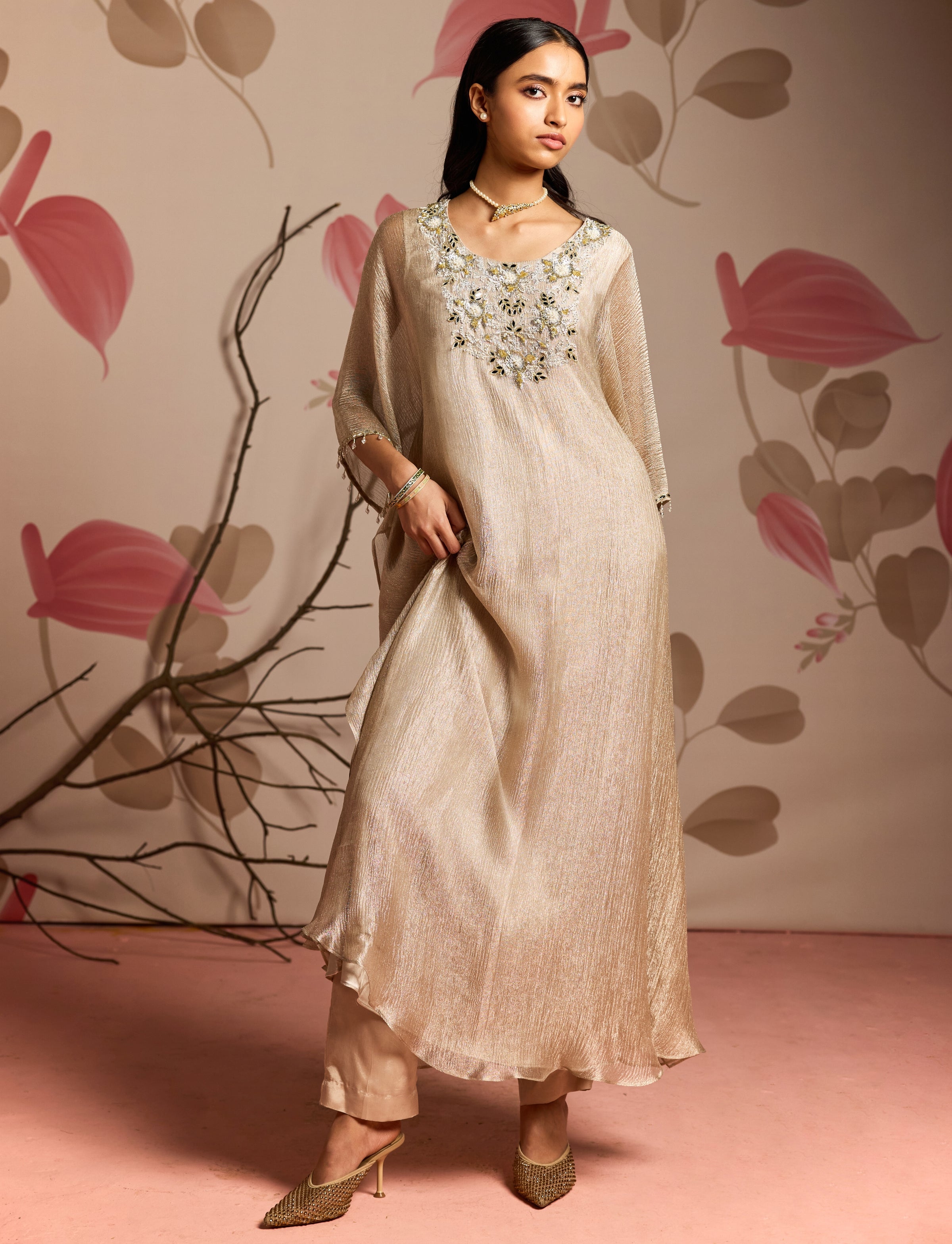 Golden Shower Kaftan Set