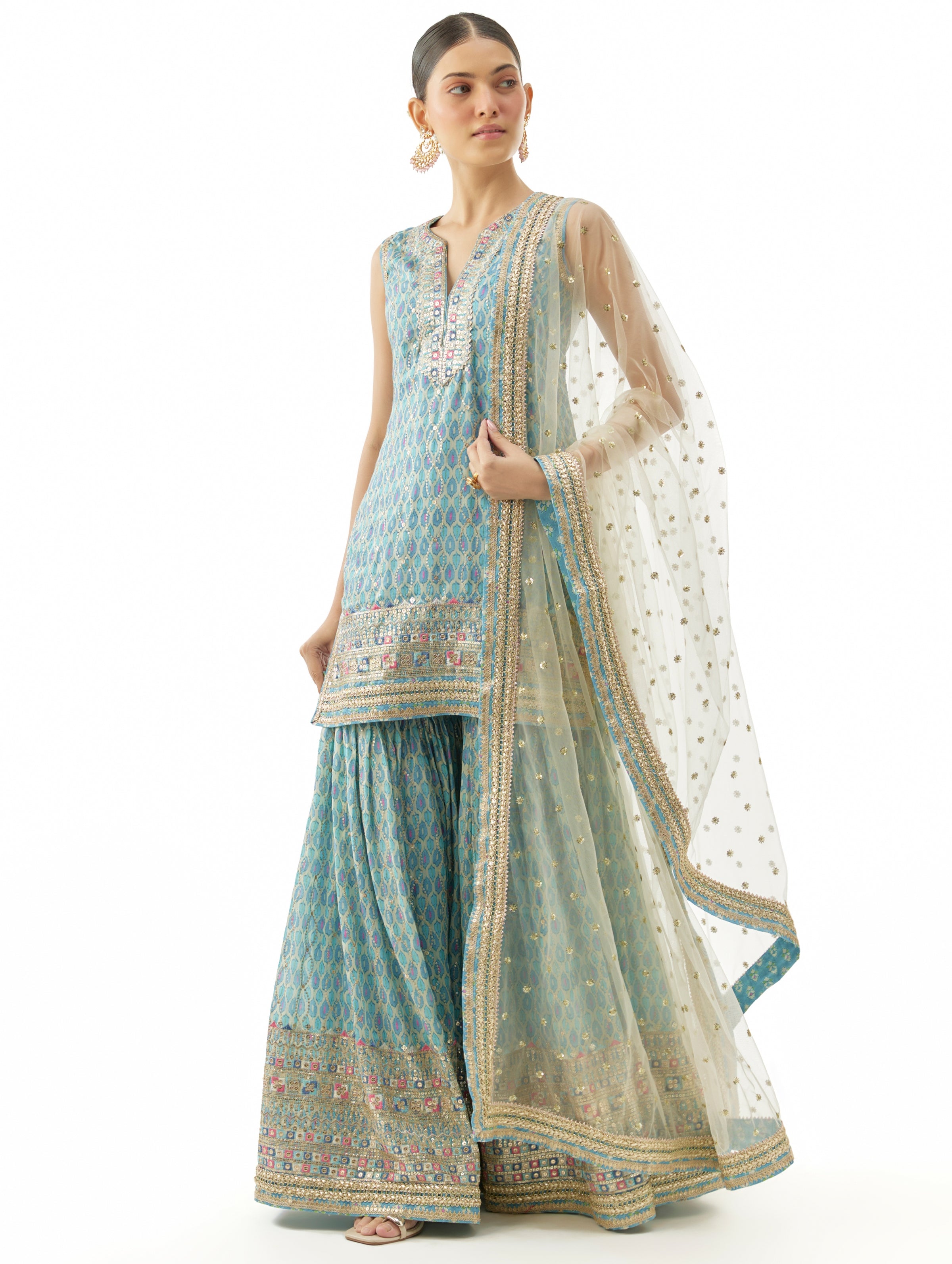 Blue Dhruvi Sharara Set