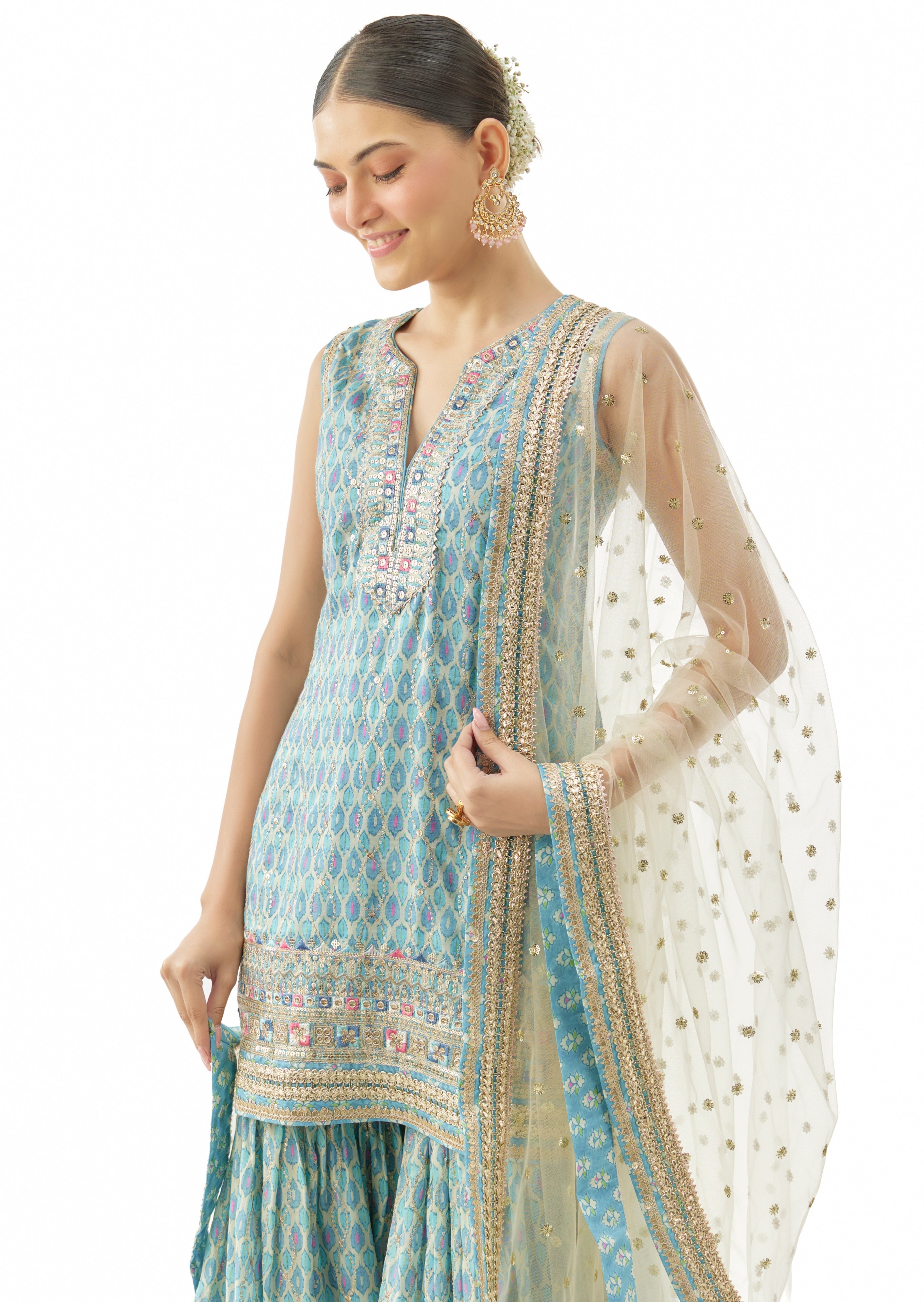 Blue Dhruvi Sharara Set