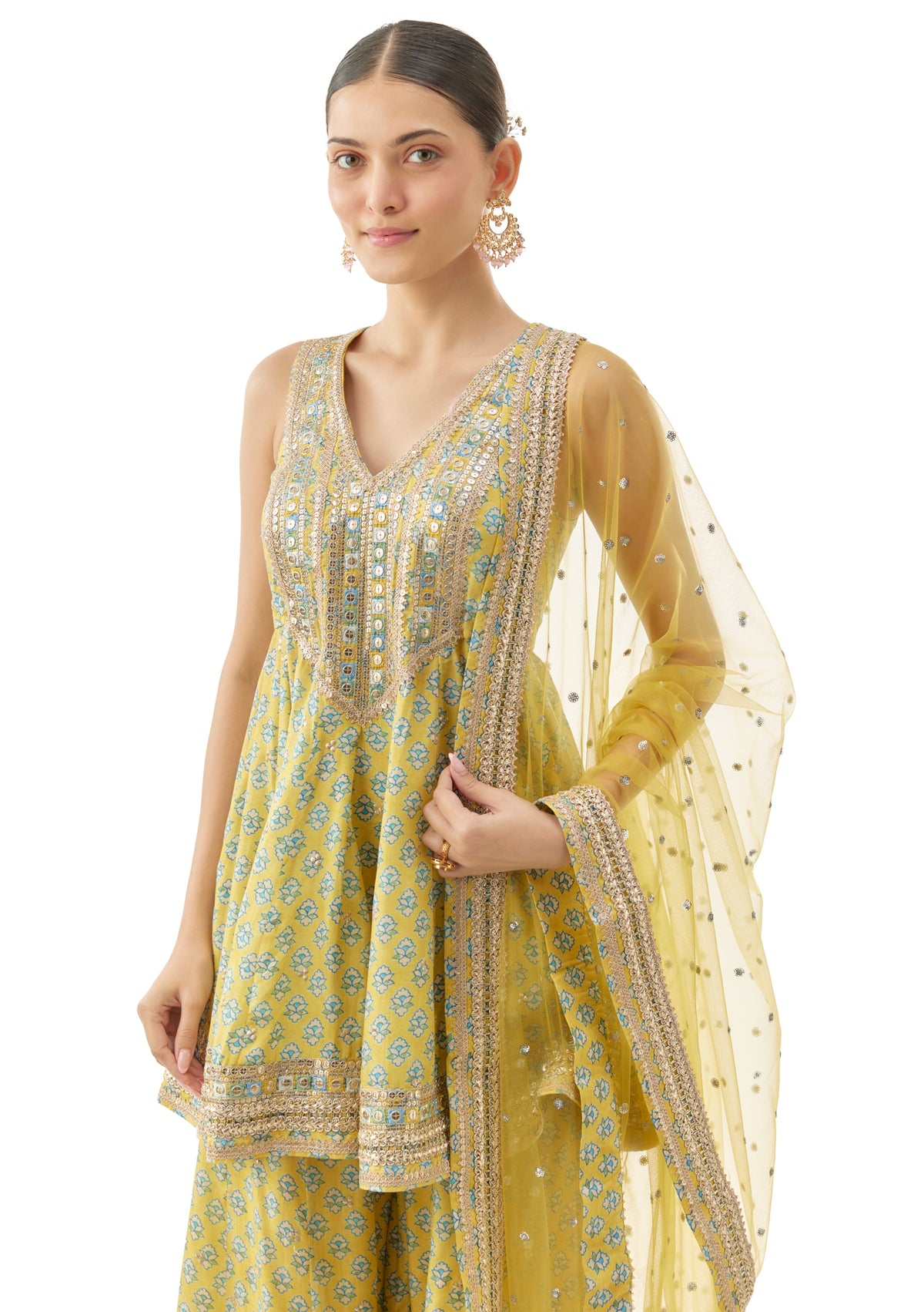 Yellow Simoni Peplum Set