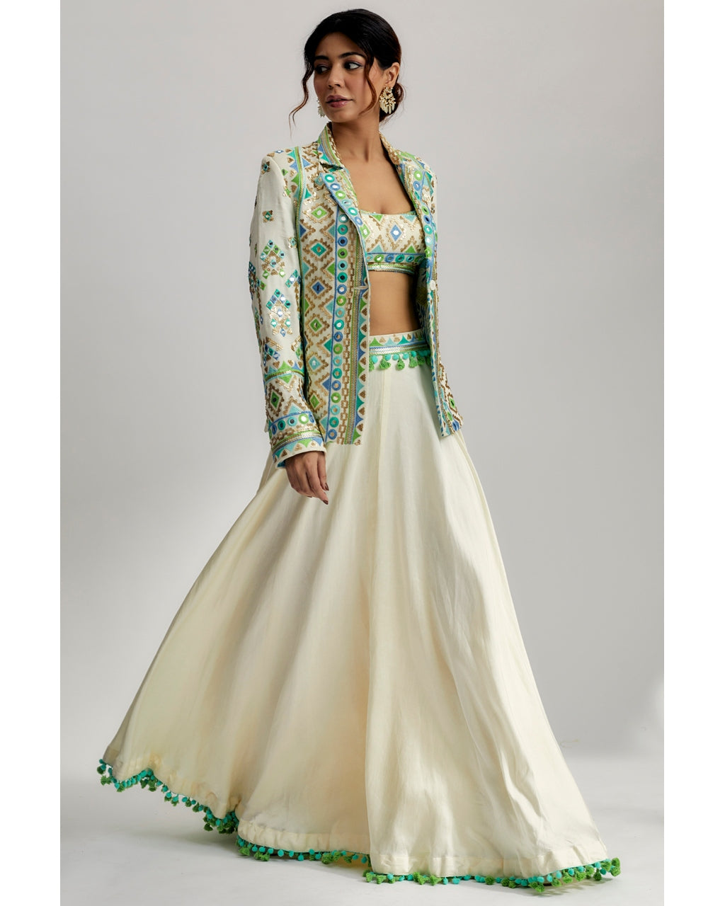 Laira Blazer Set With Victorian Skirt By Gopi Vaid