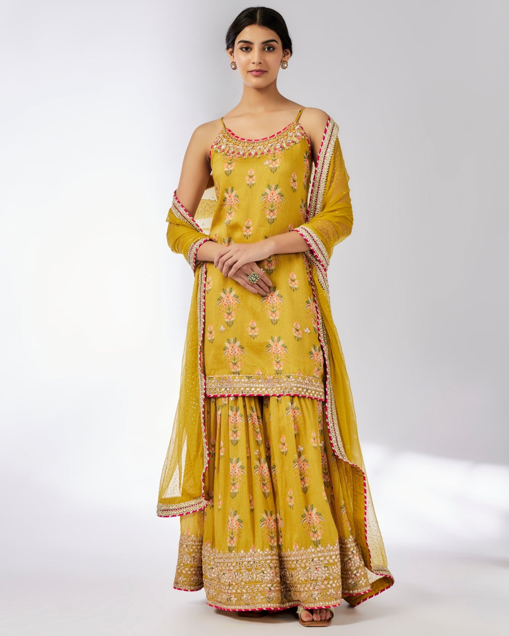 Mustard Advika Strappy Gharara Set