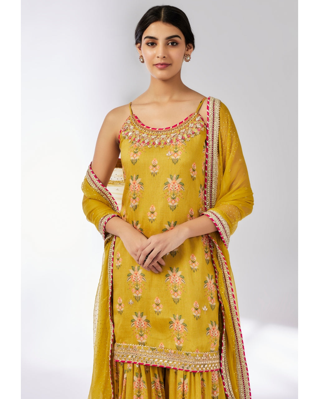 Mustard Advika Strappy Gharara Set