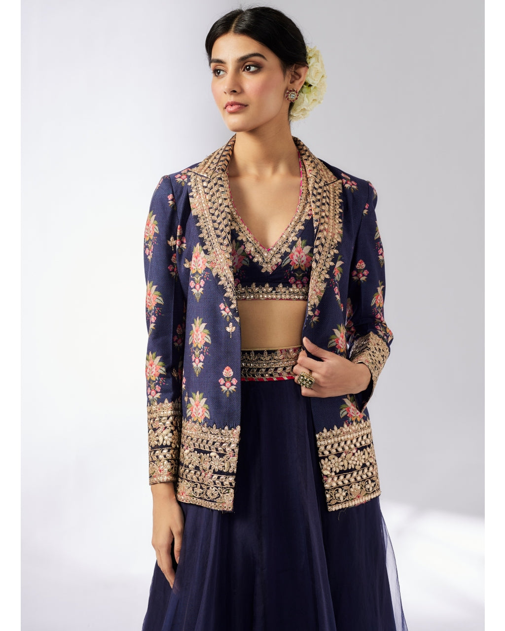 Navy Unnati Lehenga Set