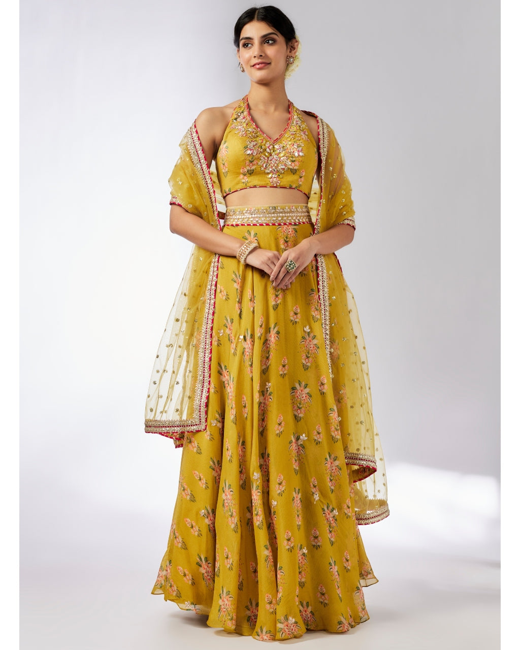 Mustard Bhairavi lehenga Set