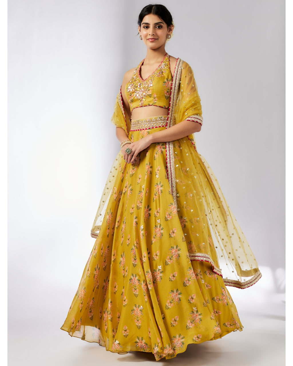 Mustard Bhairavi lehenga Set