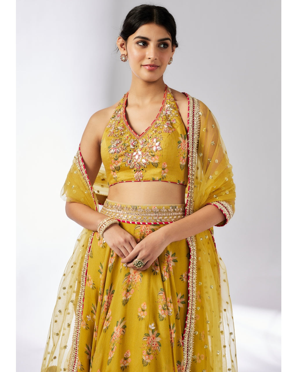 Mustard Bhairavi lehenga Set