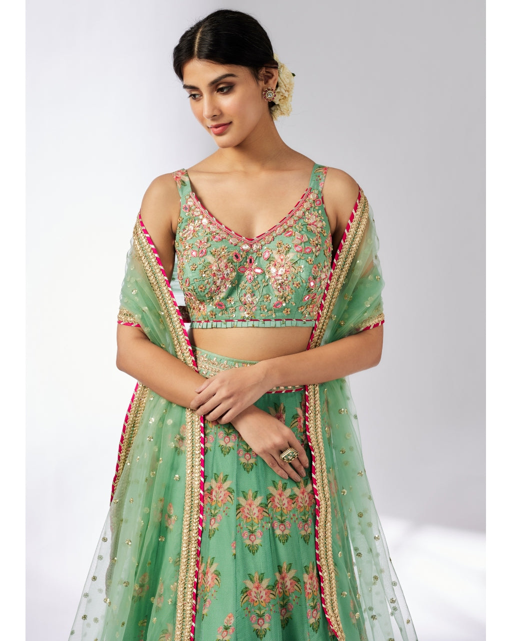 Mint Malini Lehenga Set