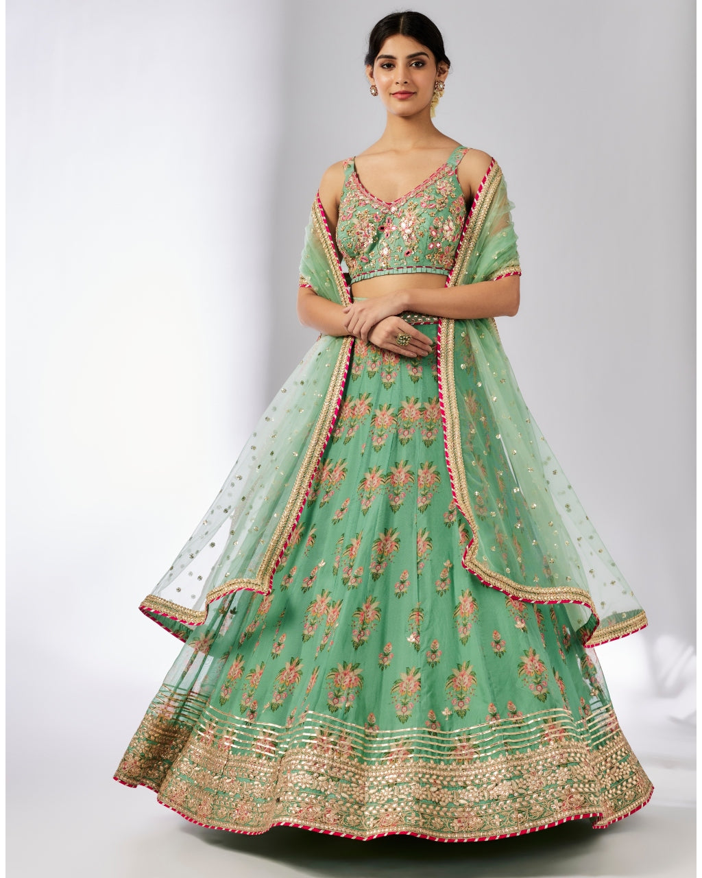 Mint Malini Lehenga Set