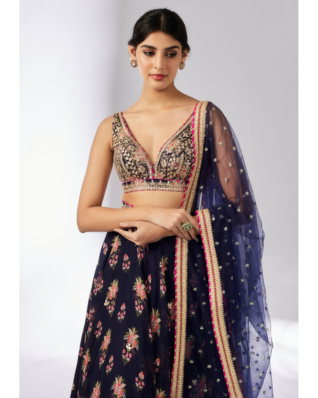 Navy Esha Lehenga Set