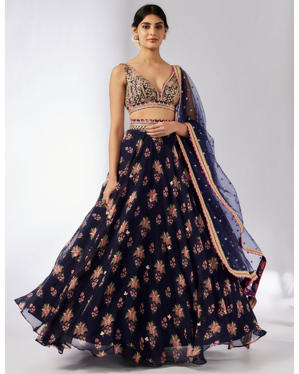 Navy Esha Lehenga Set