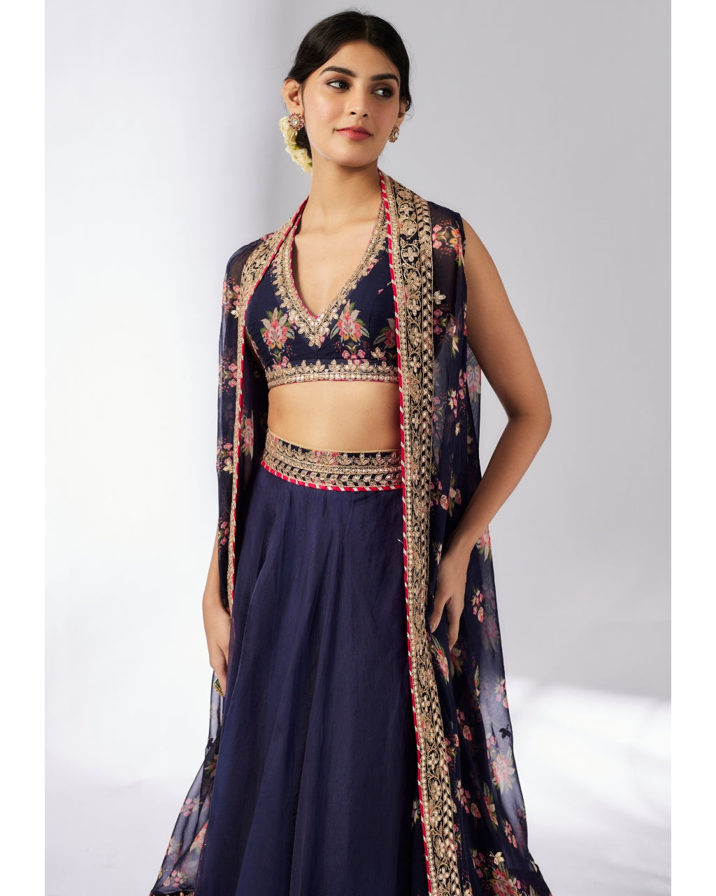 Navy Mehar lehenga Set