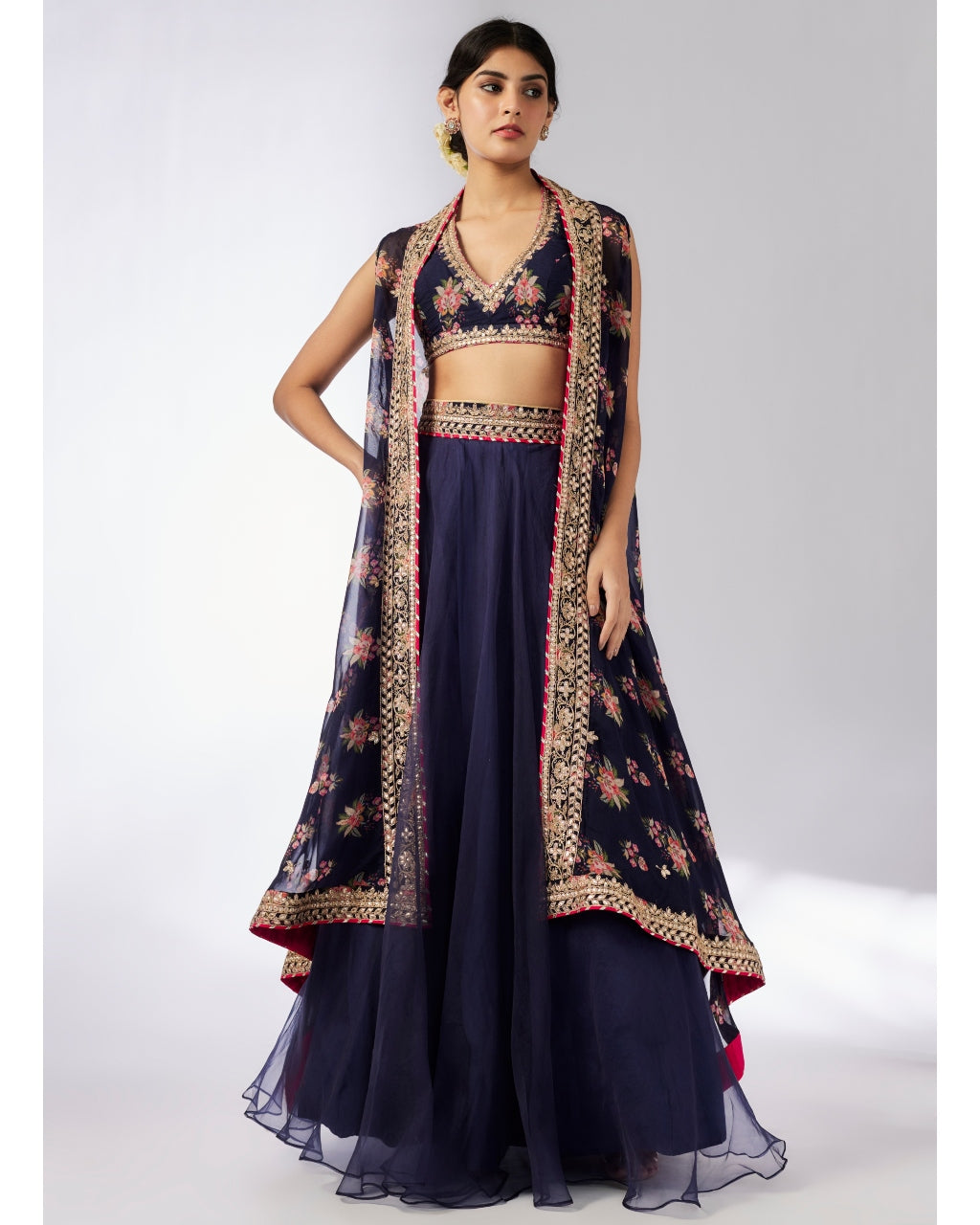 Navy Mehar lehenga Set