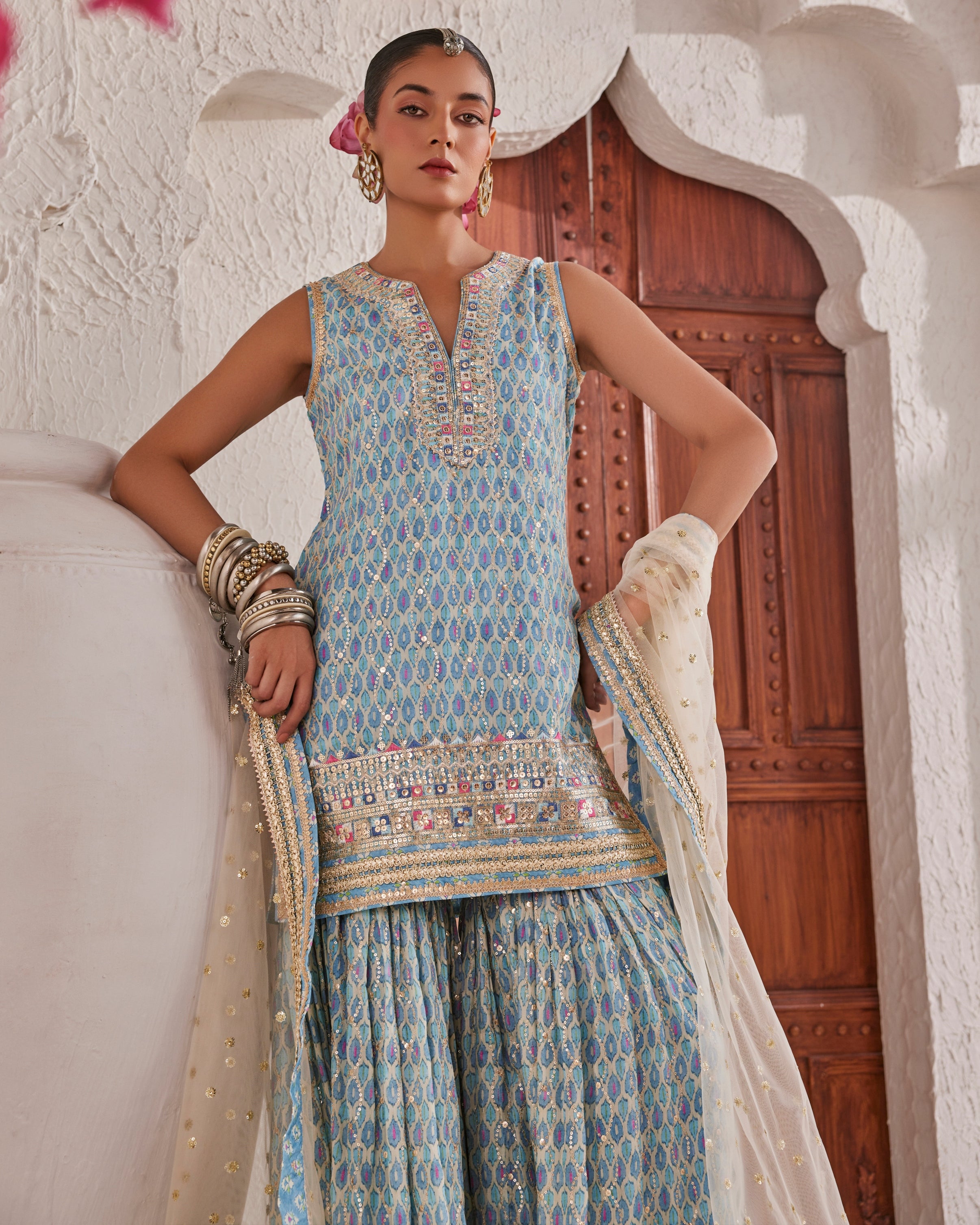 Blue Dhruvi Sharara Set